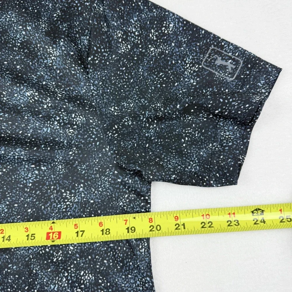 PGA Tour Pro Series Men's Black Blue Speckled Golf Polo Shirt Sz S Athletic NWOT